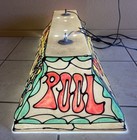 Vintage Billiards Light Hanging Pool Table Faux Stained Glass Fiberglass 35 