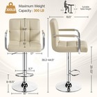 Bar Stools 2pcs  Swivel Adjustable Pu Leather Barstools  Kitchen Counter Chairs