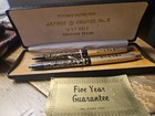 Vintage Arpege Chanel No  5 14k Gold Filigree Perfumed Ball Point Pens W case