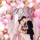 62pcs Pink Gold Confetti Latex Balloons Kit  12 Inch Pink White Gold Helium Ball