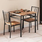 3-piece Dining Table Set Chairs Home Kitchen Breakfast Wood Top Dinette Table