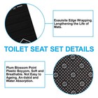 4pcs Bathroom Shower Curtain Set With Rugs Toilet Lid Cover Bath Mat 72x72