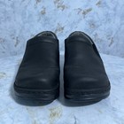 Klogs Womens Size 7m Shoes Black Leather Slip On Comfort Career Nurse Work Clogs