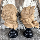 Antique Pair Of 19th Century Terracotta Children Busts Signed E  Guillemin Rare