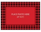 15-count Red Buffalo Plaid Personalized Christmas Photo Frame Greeting Cards    