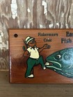 Vintage Fisherman s Code Plaque Wood Fish Petosky Michigan 10 x4 