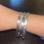 Vintage Art Deco Sterling Silver Etached Bangles 3 Piece Set Antique