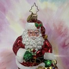 Rare  Christopher Radko Ornament Twinkling Tote Santa  1015957 Htf Retired