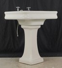 European Vintage Art Deco Porcelain Pedestal Sink