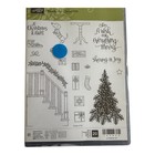 New Stampin  Up  Ready For Christmas Stamp Set Staircase Dog Retired Rare