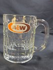 A w Vintage Thick Dimple Glass Root Beer Float Mugs Glasses W Handle - Set Of 4