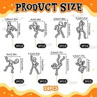 24pcs Halloween Cupcake Toppers  Glitter Skeleton Party Cake Picks Decor