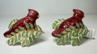Vtg Set Of 2    russ    Cardinal Taper Candle Climber Hugger Christmas Ceramic Nwt