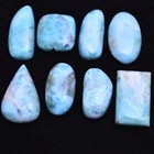 8 Pcs Natural Larimar 18mm-25mm Mix Cabochon Untreated Glossy Loose Gemstones
