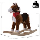 Kids Rocking Plush Horse Ride On Toy Moving Tail Wscarf Child s Gift W Sound