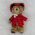 Vintage Eden Toys Paddington Bear Plush W  Red Raincoat   Hat Collectible 1975