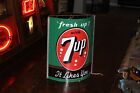 Scarce 1950s Fresh Up With 7up Painted Tin String Holder Sign Store Display Coke