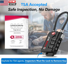 Tsa Approved Cable Luggage Locks  Re-settable Combination With Alloy Body  Black