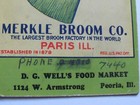 Ant Advertising Ink Blotter Merkle Broom Co Sold By Well s Food Market Peoria Il