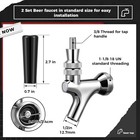 2 Pcs Stout Beer Faucet  Stainless Steel Draft Keg Tap With 304 Stainless Han   