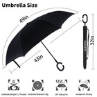 Umbrella inverted Reverse Upside Down Umbrellas With C-shaped Handle  Anti-uv   