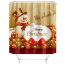 Merry Christmas Shower Curtain Bathroom Rug Set Bath Mat Rug Toilet Lid Cover