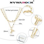 Bubble Letter Necklace For Women Balloon Initial Layered Necklaces 14k Gold - 17