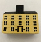 Lot Of 12 Different Tiny Buildings Wood Block Church Barn Shops Doctors Office