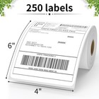 4 x6  Thermal Shipping Labels 4x6 White Mailing Perforated 250 Compatible With