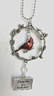 Ganz Red Cardinal In Silver Tone Wreath Car Charm  every Day Is A Fresh Start 