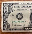 2013  1 One Dollar Bill Federal Reserve Star Notes  e    E00236299      