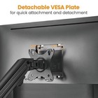 Dual Arm Monitor Desk Mount Bracket Spring Assited Full Motion For 17-32  Screen