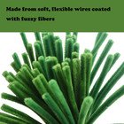 100 Pieces Moss Green Craft Pipe Cleaners 6mm X 12inch Thick Fuzzy Chenille S   