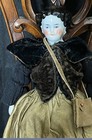 Antique 9  China Head Doll Flat Top Pink Tint Original Antique Clothing  1890 s