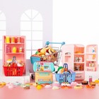 164pcs Mini Shopping Cart Set Dollhouse Grocery Store Accessories Food Toys Kids