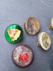 11 Lot Antique Victorian Horse Bridle Rosettes Glass Metal Horse Dog Floral