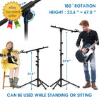 - Microphone Stand  Adjustable Collapsible Tripod Boom Mic Stands With Mic Clip 