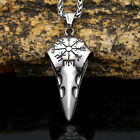Vintage Silver Viking Stainless Steel Pendant Punk Crow Pendant Necklace For Men