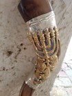 Shofar Yemenite Kudu Horn 24    With Sterling Silver Lion Of Judah Plates Kosher