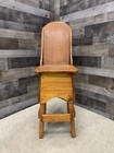Vintage Industrial Shop Stool Primitive Wood Mfg Chair Pine Bar Stool Farmhouse