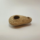 Ancient Terracotta Byzantine Oil Lamp With Greek Inscription