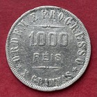 1909 Brazil 1000 Reis Silver Coin 