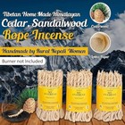 Lamatar1 Himalayan Cedar Rope Incense Set Of 3 Burning Gently With Natural Wick