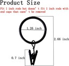 16 Pack Curtain Rings With Clips  Window Clip Black 16pcs-1 26in  