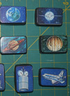 Vntg Space Exploration Rubber Stamp Set Of 10 Nasa Planets Shuttle Moon Htf