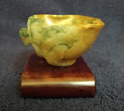Nice Jade Green brownish Brush Washer  1 5 Inches Tall  2 3 Ounces