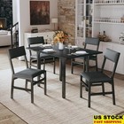 Modern Foldable Dining Set        High Quality     4 Chairs   Extendable Black Table
