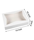 15-pack 14x10x3 Inch White Bakery Boxes With Window Large Cookie Container