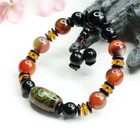 Three Eye Dzi Bead Bracelet Agate Prayer Beads Tibetan Ethnic Style Jewelry