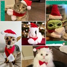 Dog Cat Pet Hood Cape Scarf Santa Hat Christmas Costume Party Dressup Puppy Xmas